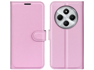 Xiaomi Redmi 14C Lederhülle Portemonnaie Karten Etui rosa