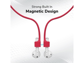 Magnetisches Silikon Umhängeband für Apple AirPods rot