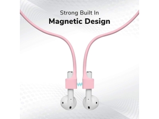 Magnetisches Silikon Umhängeband für Apple AirPods rosa