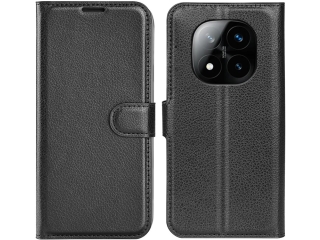 Xiaomi Redmi Note 14 Pro+ 5G Lederhülle Portemonnaie Etui schwarz