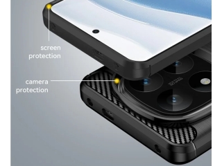 Xiaomi Redmi Note 14 Pro+ 5G Carbon Gummi Hülle TPU Case schwarz