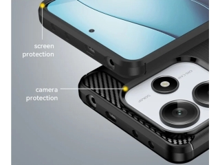 Xiaomi Redmi Note 14 5G Carbon Gummi Hülle TPU Case schwarz