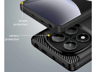 Xiaomi Redmi Note 14 Pro 4G Carbon Gummi Hülle TPU Case schwarz