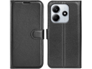 Xiaomi Redmi Note 14 4G Lederhülle Portemonnaie Etui schwarz