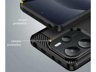 Xiaomi Redmi Note 14 4G Carbon Gummi Hülle TPU Case schwarz