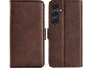 Samsung Galaxy S25 Leder Hülle Karten Ledertasche mokka