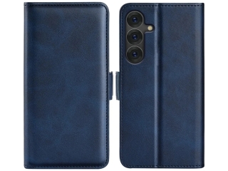 Samsung Galaxy S25 Leder Hülle Karten Ledertasche dunkelblau