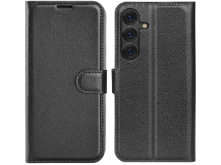 Samsung Galaxy S25+ Lederhülle Portemonnaie Karten Etui schwarz