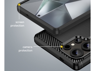 Samsung Galaxy S25 Ultra Carbon Gummi Hülle TPU Case schwarz