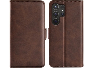 Samsung Galaxy S25 Ultra Leder Hülle Karten Ledertasche mokka