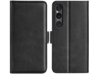 Sony Xperia 1 VI Leder Hülle Karten Ledertasche schwarz