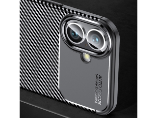Apple iPhone 16 Carbon Design Hülle TPU Case flexibel schwarz