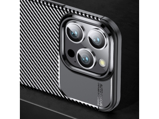 Apple iPhone 16 Pro Carbon Design Hülle TPU Case flexibel schwarz