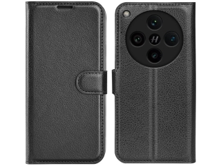 Oppo Find X8 Pro 5G Lederhülle Portemonnaie Karten Etui schwarz