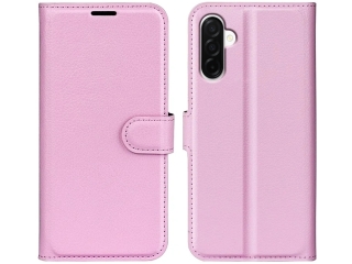 Samsung Galaxy A56 Lederhülle Portemonnaie Karten Etui rosa