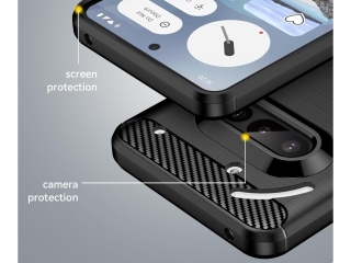 Nothing Phone (3a) Carbon Gummi Hülle TPU Case schwarz