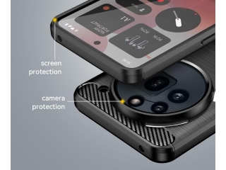 Nothing Phone (3a) Pro Carbon Gummi Hülle TPU Case schwarz