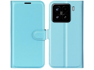 Xiaomi 15 Lederhülle Portemonnaie Karten Etui hellblau