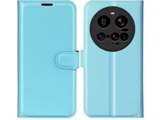 Xiaomi 15 Ultra Lederhülle Portemonnaie Karten Etui hellblau