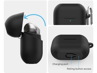 Samsung Galaxy Buds3 Pro Liquid Silikon Case Hülle schwarz