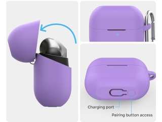 Samsung Galaxy Buds3 Pro Liquid Silikon Case Hülle purple