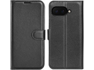 Google Pixel 9a Lederhülle Portemonnaie Karten Etui schwarz