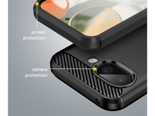 Google Pixel 9a Carbon Gummi Hülle TPU Case schwarz