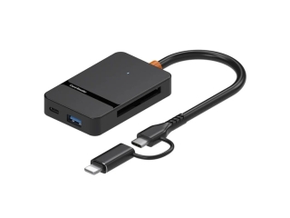 8-in-1 OTG USB-C Lightning SD MicroSD CF MS Cardreader Photo Adapter