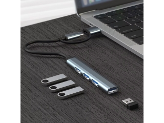 4-Port USB 3.0 Hub & USB-C Adapter