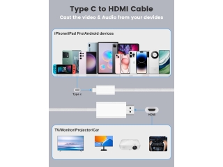 USB-C auf HDMI Monitor TV Kabel 4K Ultra HD 60Hz 2m weiss