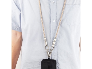 2-in-1 USB-C Charging Lanyard Necklace Handykette 1.2m beige