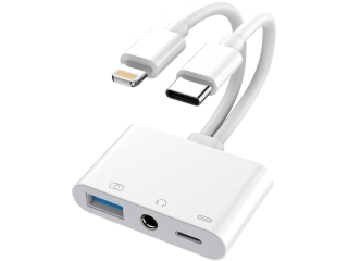 Multi-Function Lightning & USB-C Audio USB Kamera Adapter