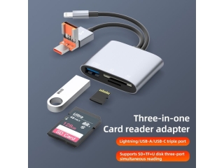 Dual Head USB-C/USB-A Lightning USB Photo SD Card Adapter