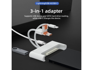 Dual Head USB-C/USB-A Lightning zu SATA SSD USB 3.0 Adapter