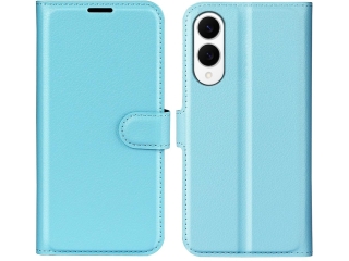 Samsung Galaxy S25 Edge Lederhülle Portemonnaie Karten Etui hellblau