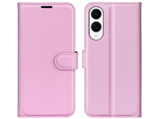 Samsung Galaxy S25 Edge Lederhülle Portemonnaie Karten Etui rosa
