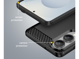 Samsung Galaxy S25 Edge Carbon Gummi Hülle TPU Case schwarz