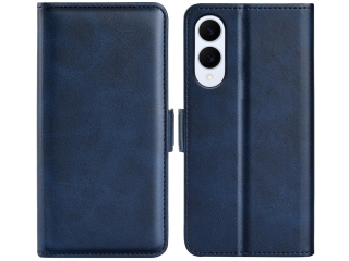 Samsung Galaxy S25 Edge Leder Hülle Karten Ledertasche dunkelblau