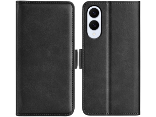 Samsung Galaxy S25 Edge Leder Hülle Karten Ledertasche schwarz