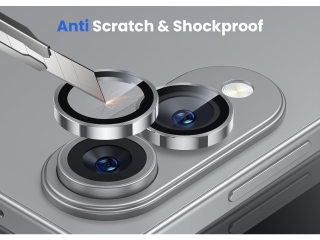 Samsung Galaxy S25 Edge Kameraschutz Glas mit Aluminiumrahmen silber