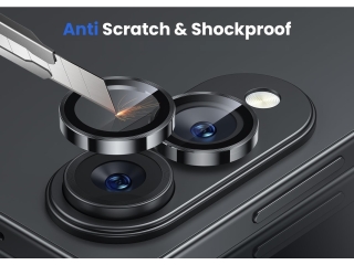 Samsung Galaxy S25 Edge Kameraschutz Glas mit Aluminiumrahmen schwarz