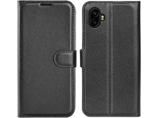 Samsung Galaxy XCover7 Pro Lederhülle Portemonnaie Karten Etui schwarz