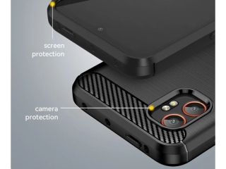 Samsung Galaxy XCover7 Pro Carbon Gummi Hülle TPU Case schwarz