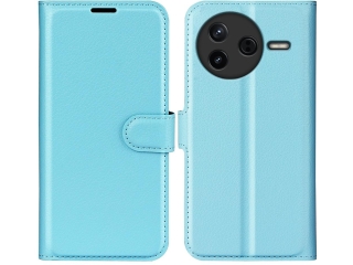 Xiaomi Poco F7 Pro Lederhülle Portemonnaie Karten Etui hellblau