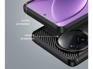 Xiaomi Poco F7 Pro Carbon Gummi Hülle TPU Case schwarz