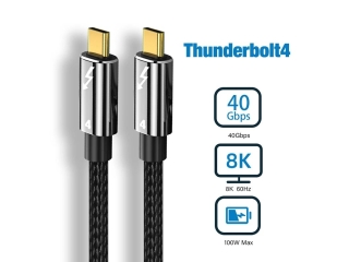 Thunderbolt 4 Nylon Braid Kabel 0.5 Meter 40 Gbps 100 Watt 8K