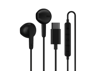 USB-C In-Ear Kopfhörer mit Mikrofon & Lautstärkeregler schwarz