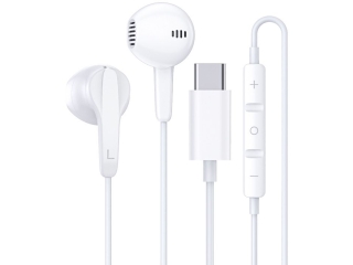 USB-C In-Ear Kopfhörer mit Mikrofon & Lautstärkeregler weiss
