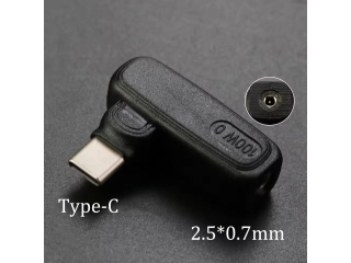 DC 2.5 x 0.7 mm auf USB-C Ladeadapter L-Form PD 100W