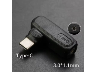 DC 3.0 x 1.1 mm auf USB-C Ladeadapter L-Form PD 100W